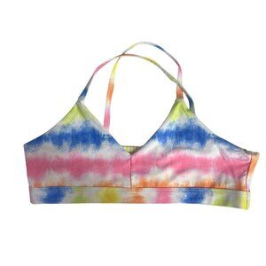 Nordstrom Treasure & Bond Tie Dye Stripe Reversible Swim Top Girls Size 16 New